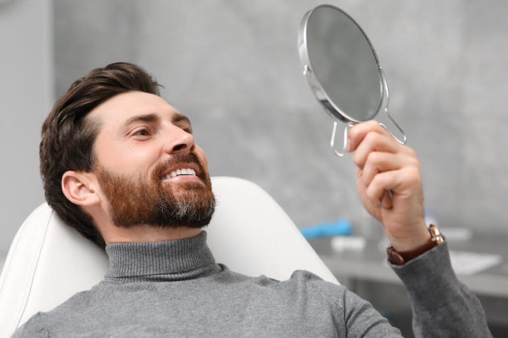 man with mirror